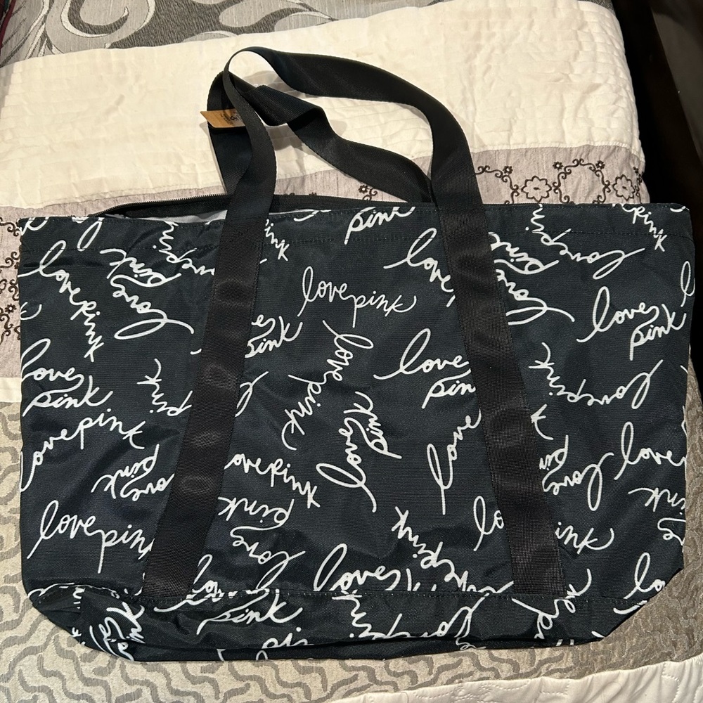 Love Pink black tote bag